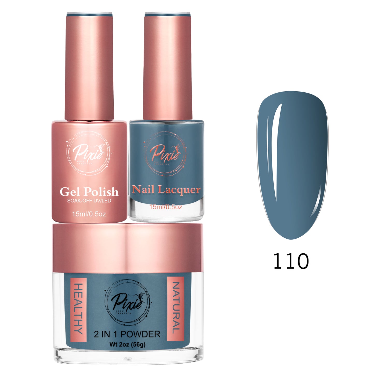 Pixie 4in1 Trio Matching (Dip/Acrylic Powder + Gel + Nail Lacquer) – 110