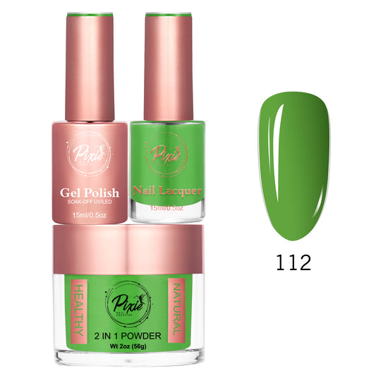 Pixie 4in1 Trio Matching (Dip/Acrylic Powder + Gel + Nail Lacquer) – 112