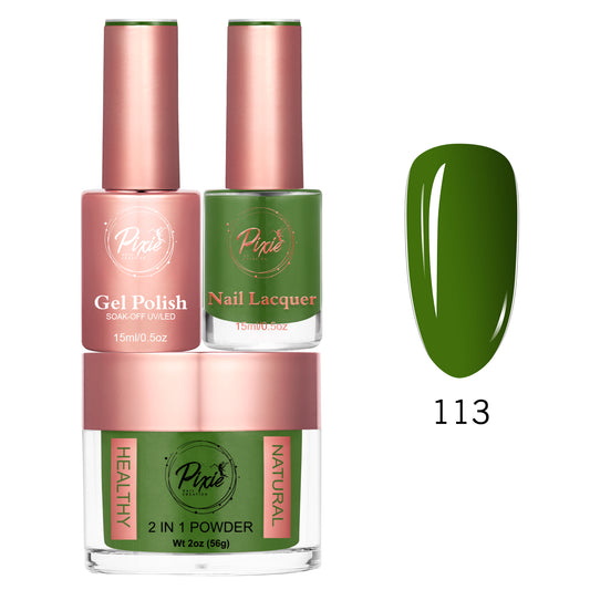 Pixie 4in1 Trio Matching (Dip/Acrylic Powder + Gel + Nail Lacquer) – 113