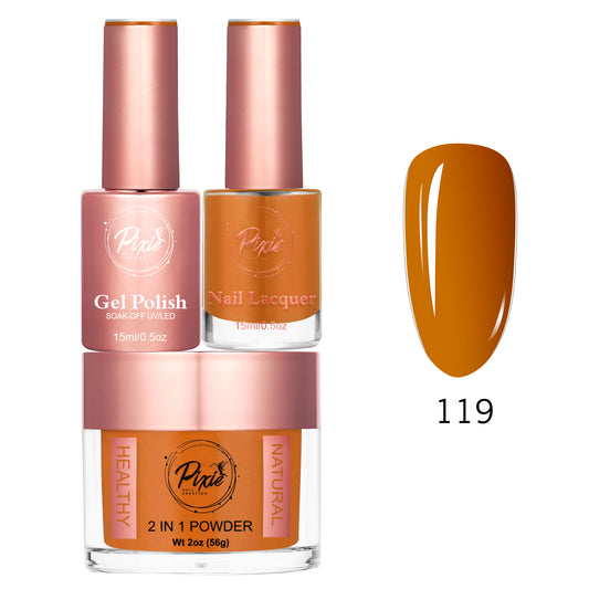 Pixie 4in1 Trio Matching (Dip/Acrylic Powder + Gel + Nail Lacquer) – 119