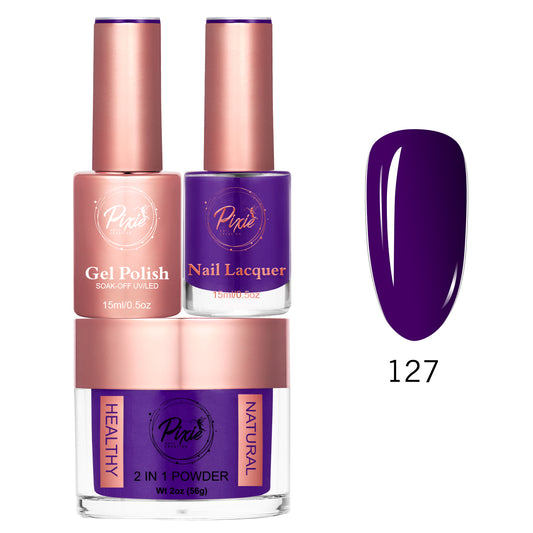 Pixie 4in1 Trio Matching (Dip/Acrylic Powder + Gel + Nail Lacquer) – 127