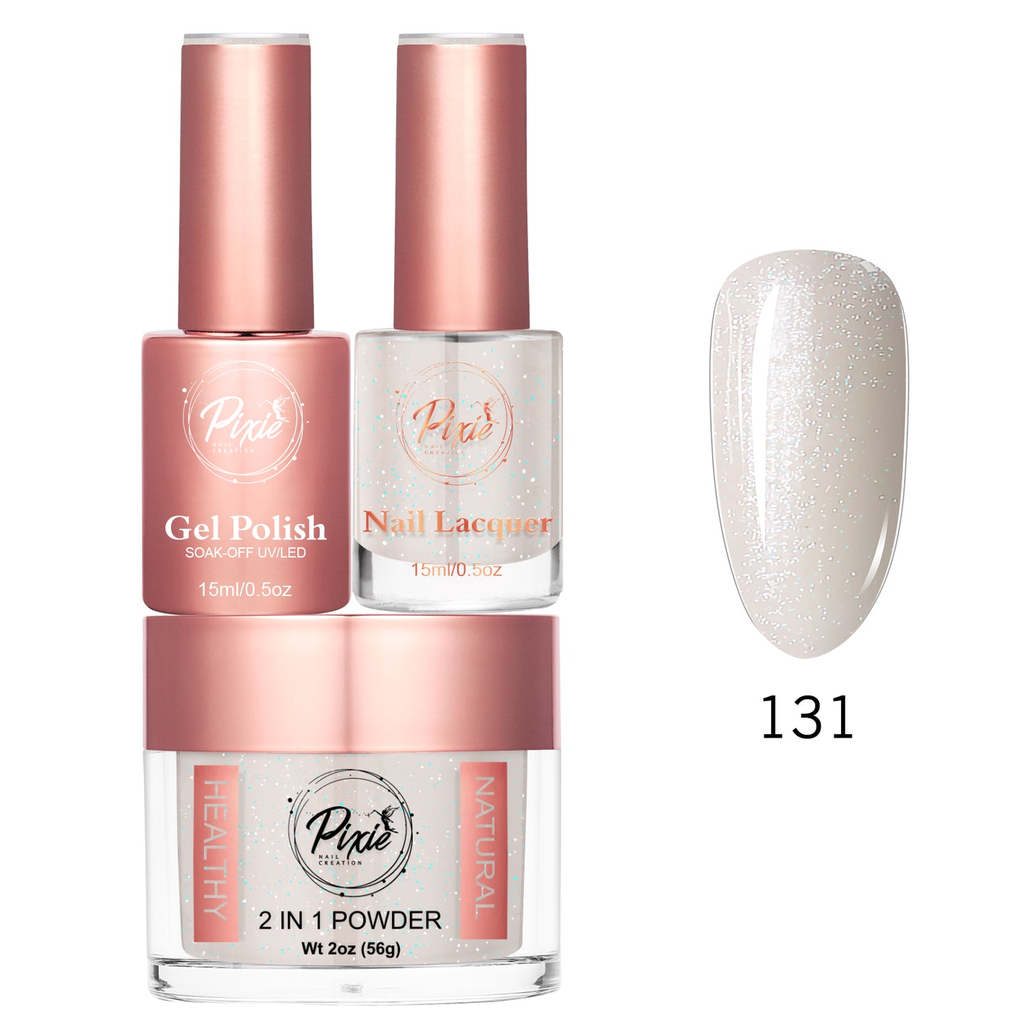 Pixie 4in1 Trio Matching (Dip/Acrylic Powder + Gel + Nail Lacquer) – 131