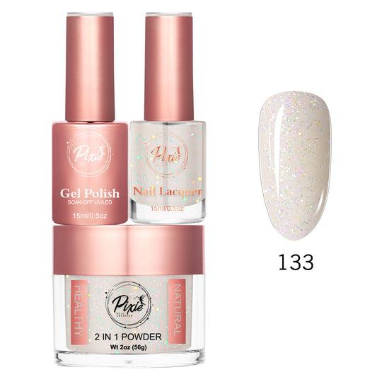 Pixie 4in1 Trio Matching (Dip/Acrylic Powder + Gel + Nail Lacquer) – 133