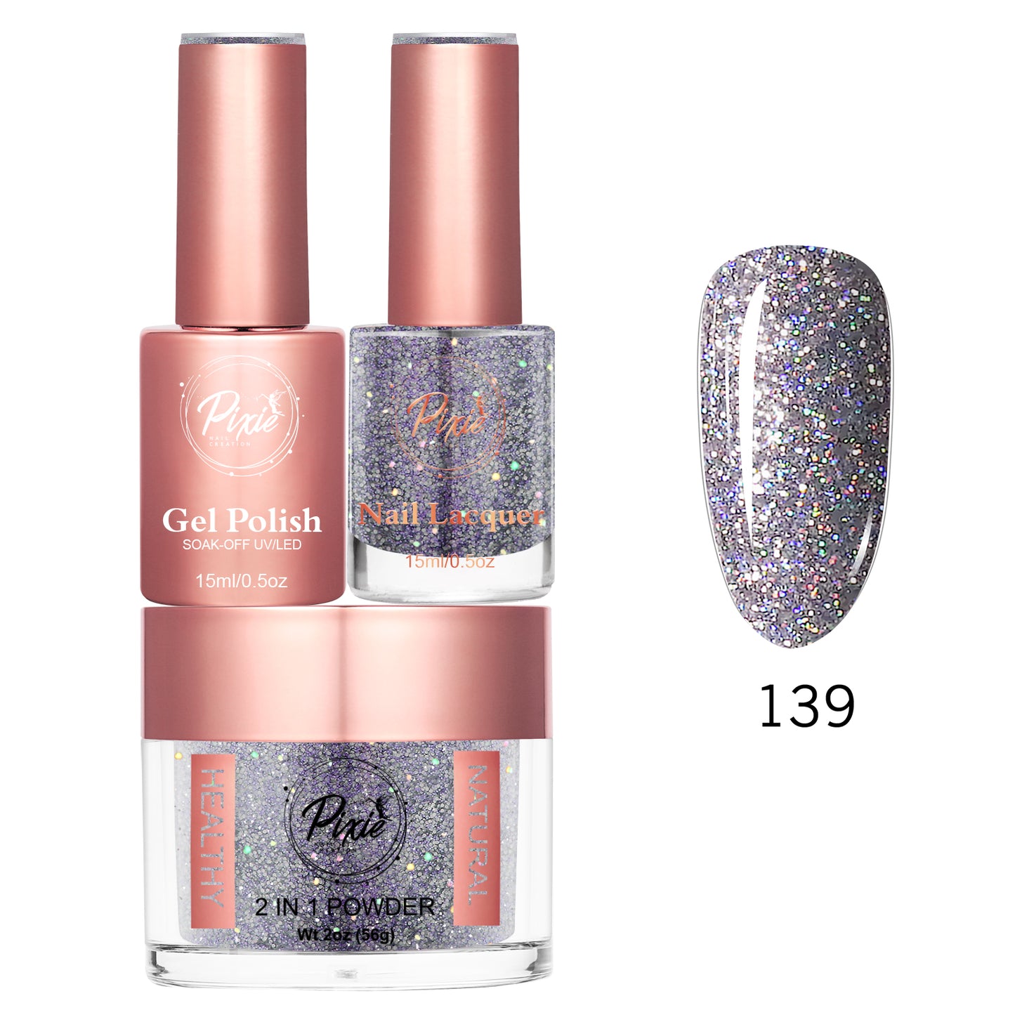 Pixie 4in1 Trio Matching (Dip/Acrylic Powder + Gel + Nail Lacquer) – 139