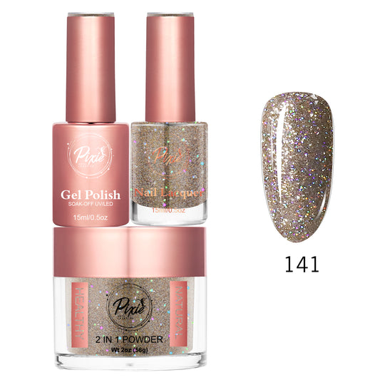 Pixie 4in1  Trio Matching (Dip/Acrylic Powder + Gel + Nail Lacquer) – 141