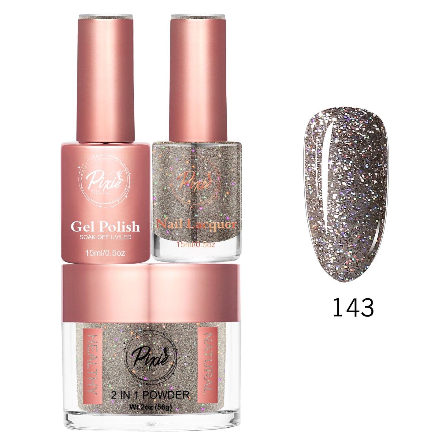 Pixie 4in1  Trio Matching (Dip/Acrylic Powder + Gel + Nail Lacquer) – 143