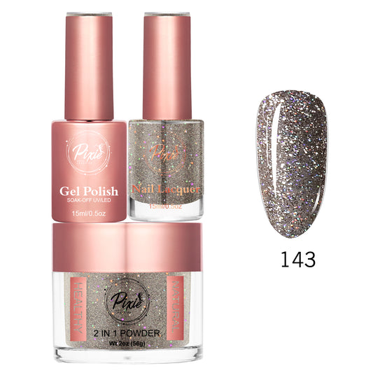 Pixie 4in1  Trio Matching (Dip/Acrylic Powder + Gel + Nail Lacquer) – 143