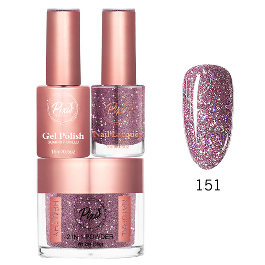 Pixie 4in1 Trio Matching (Dip/Acrylic Powder + Gel + Nail Lacquer) – 151