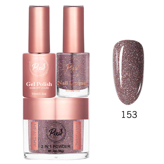 Pixie 4in1 Trio Matching (Dip/Acrylic Powder + Gel + Nail Lacquer) – 153