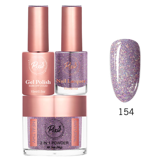 Pixie 4in1 Trio Matching (Dip/Acrylic Powder + Gel + Nail Lacquer) – 154