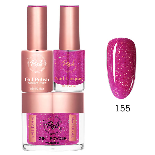 Pixie 4in1  Trio Matching (Dip/Acrylic Powder + Gel + Nail Lacquer) – 155