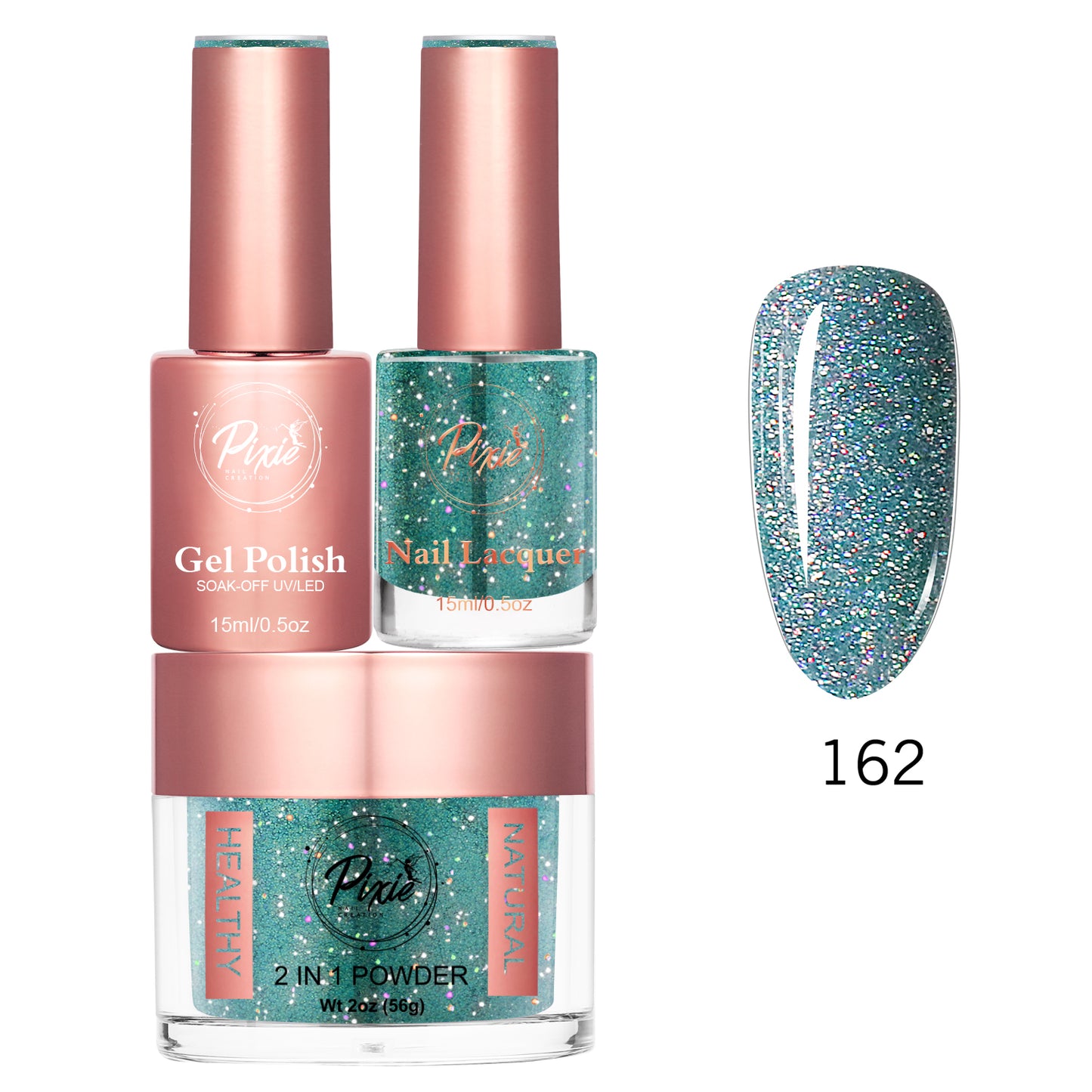 Pixie 4in1 Trio Matching (Dip/Acrylic Powder + Gel + Nail Lacquer) – 162