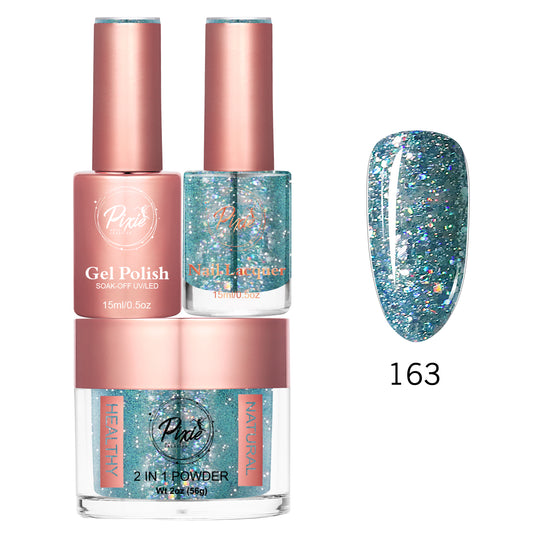 Pixie 4in1 Trio Matching (Dip/Acrylic Powder + Gel + Nail Lacquer) – 163