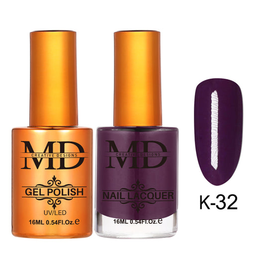 MD CREATIVE - K32 | 2 IN 1 Gel Polish & Lacquer