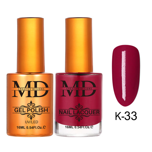 MD CREATIVE - K33 | 2 IN 1 Gel Polish & Lacquer