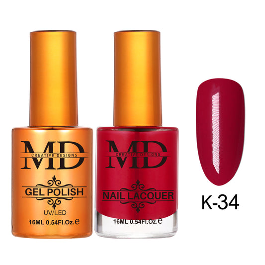 MD CREATIVE - K34 | 2 IN 1 Gel Polish & Lacquer