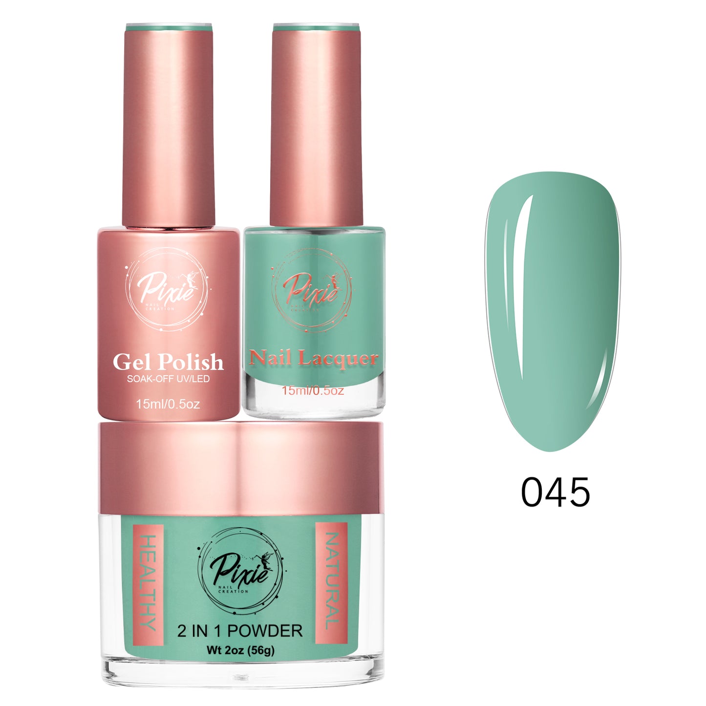 Pixie 4in1 Trio Matching (Dip/Acrylic Powder + Gel + Nail Lacquer) – 045