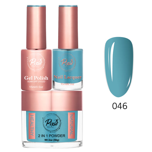 Pixie 4in1 Trio Matching (Dip/Acrylic Powder + Gel + Nail Lacquer) – 046