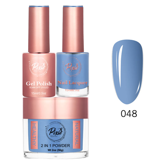 Pixie 4in1 Trio Matching (Dip/Acrylic Powder + Gel + Nail Lacquer) – 048