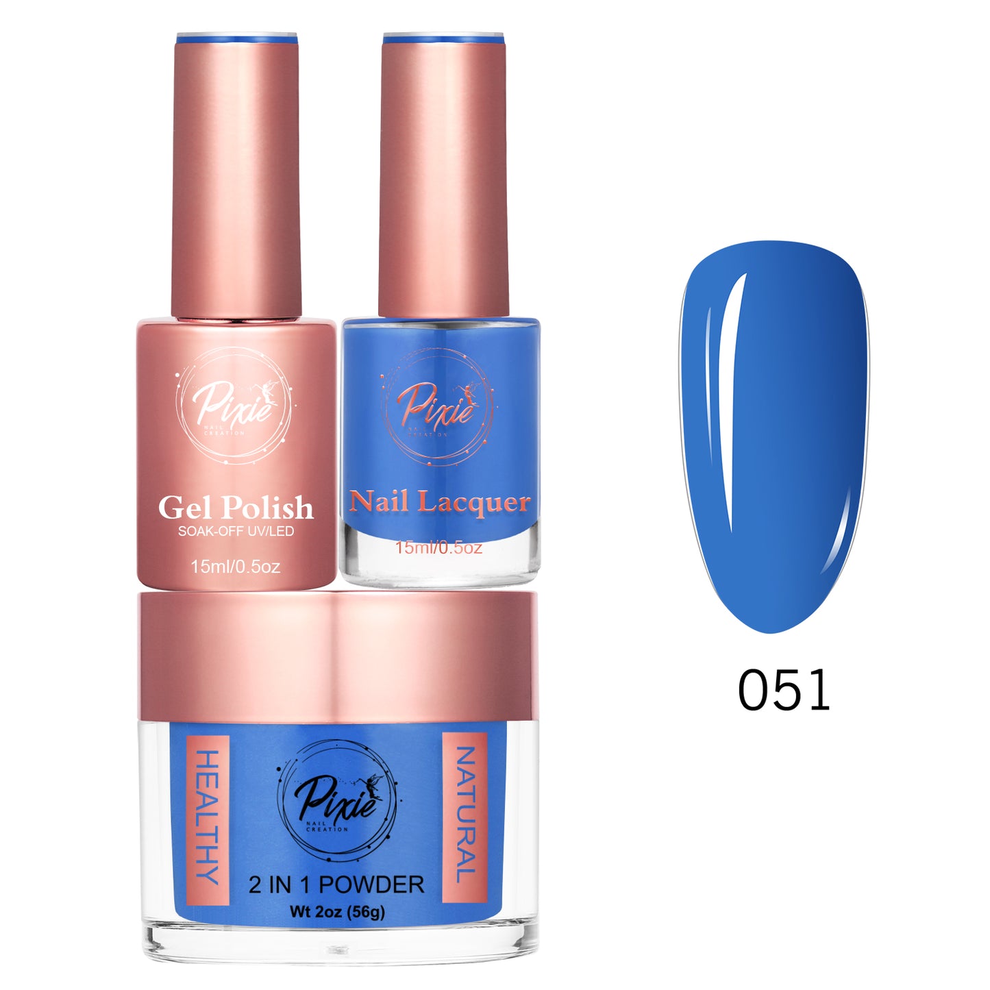 Pixie 4in1 Trio Matching (Dip/Acrylic Powder + Gel + Nail Lacquer) – 051