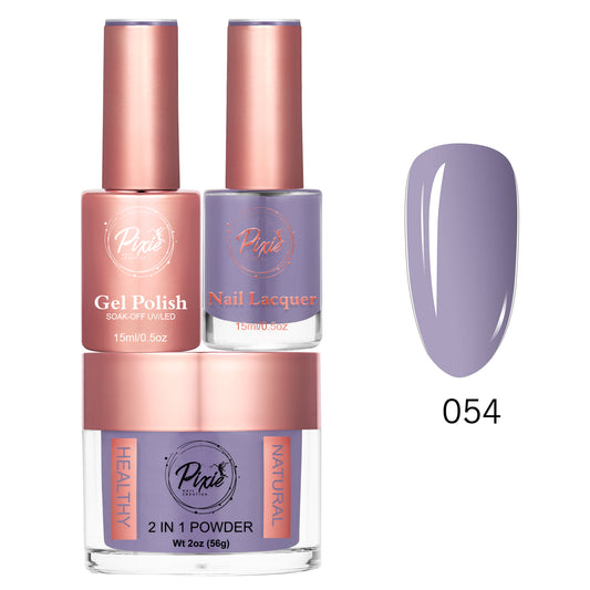 Pixie 4in1 Trio Matching (Dip/Acrylic Powder + Gel + Nail Lacquer) – 054