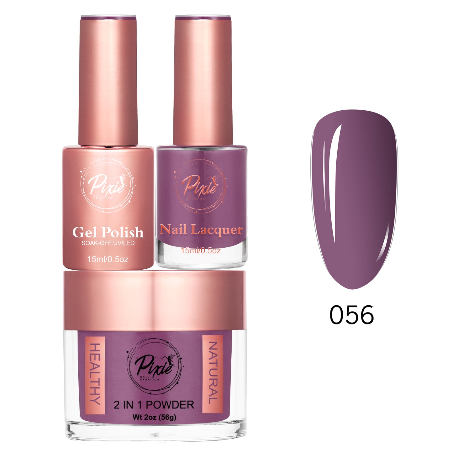 Pixie 4in1 Trio Matching (Dip/Acrylic Powder + Gel + Nail Lacquer) – 056