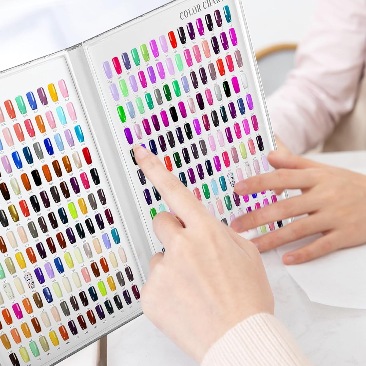 308 Colors Nail Polish Display Book with 360 Tips