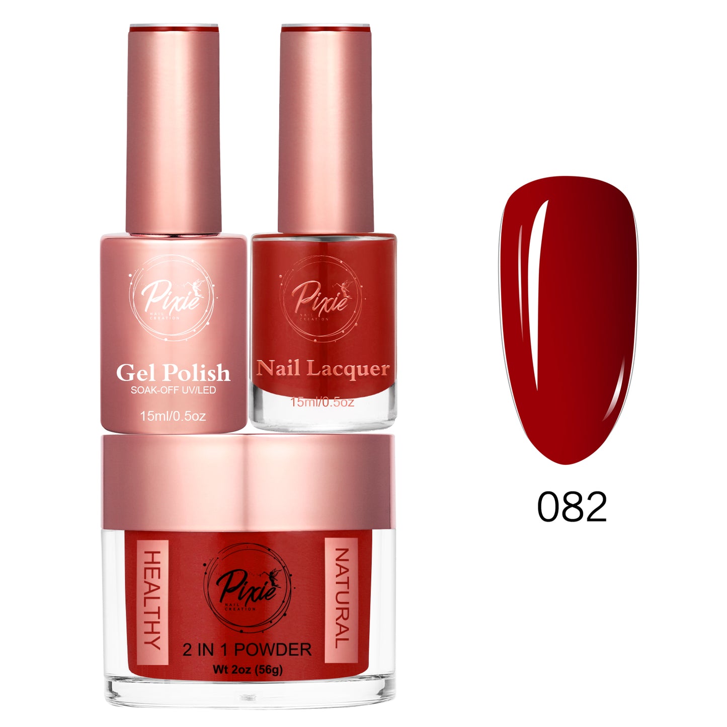 Pixie 4in1 Trio Matching (Dip/Acrylic Powder + Gel + Nail Lacquer) – 082