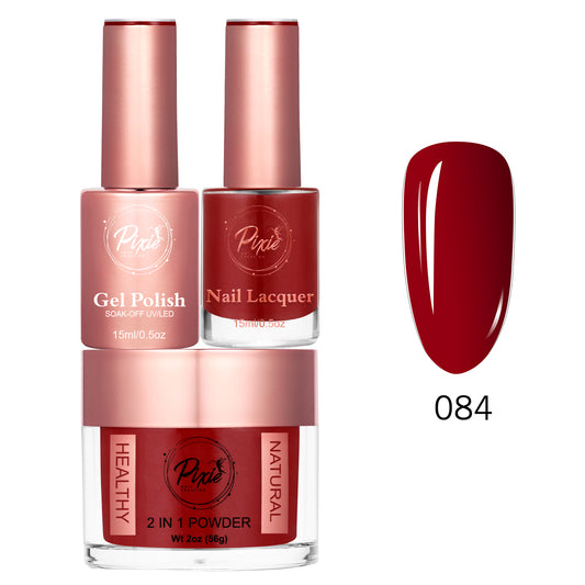 Pixie 4in1 Trio Matching (Dip/Acrylic Powder + Gel + Nail Lacquer) – 084