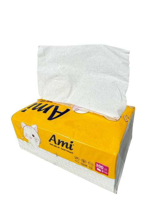 3 Plys Ami Soft Pack Facial Tissues - 300 sheets