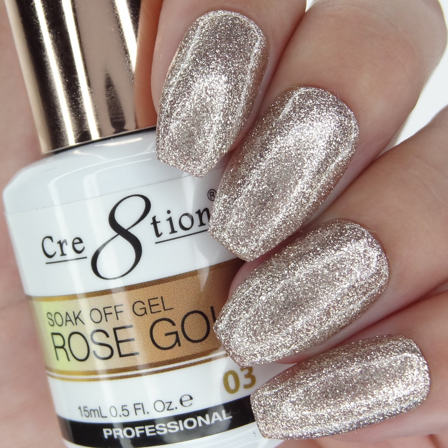 Cre8tion Rose Gold Soak Off Gel 0.5oz - 03