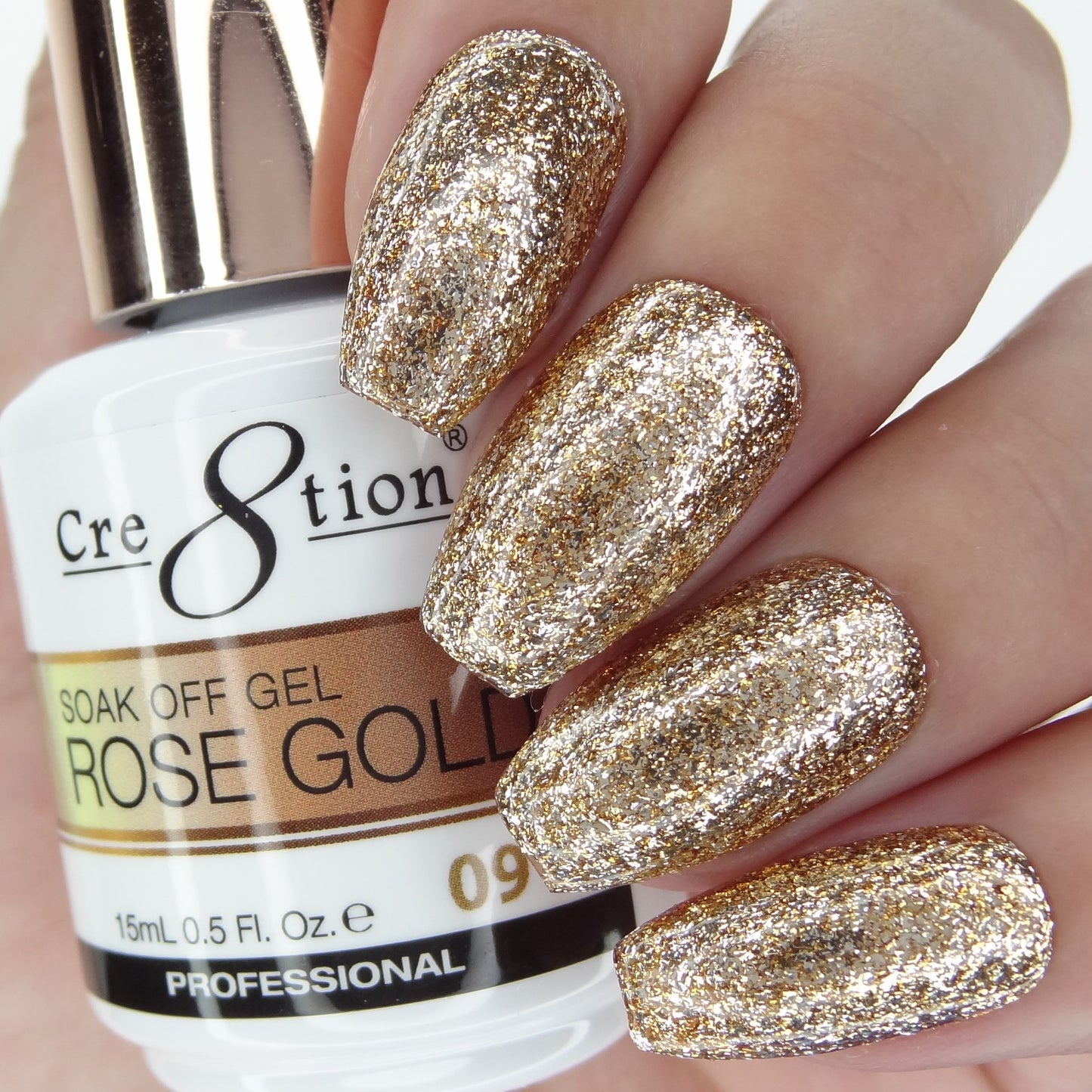 Cre8tion Rose Gold Soak Off Gel 0.5oz - 09