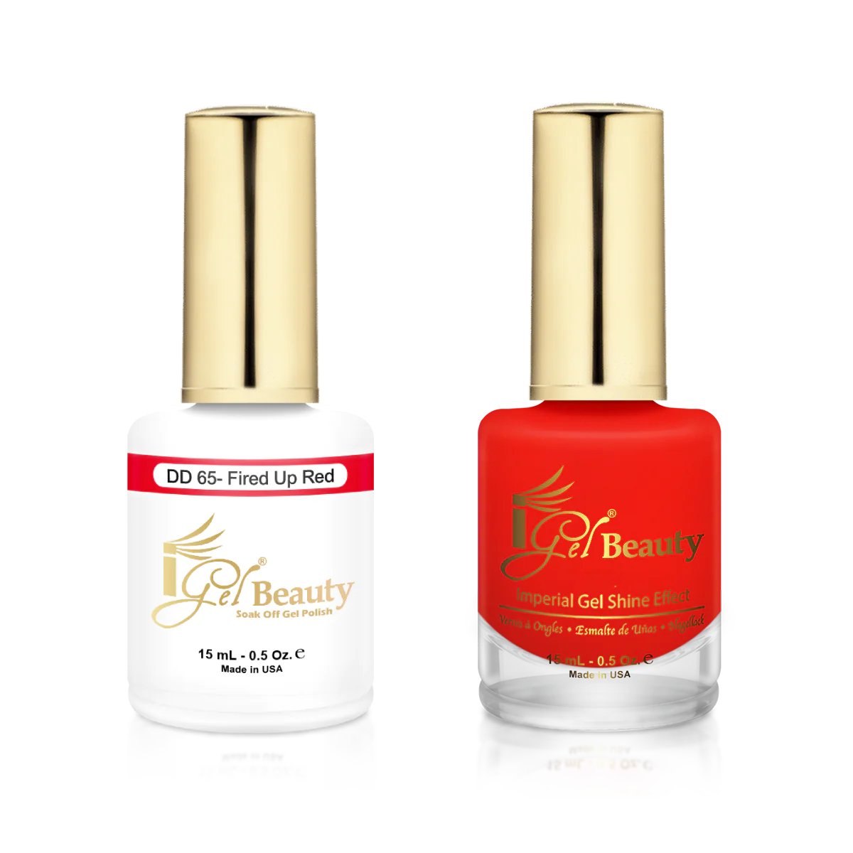 IGEL | GEL & NORMAL POLISH DUO - DD065 Fired Up Red