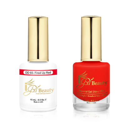 IGEL | GEL & NORMAL POLISH DUO - DD065 Fired Up Red