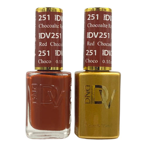 DND DIVA Gel & Lacquer Duo - DV #251 Chocolate Red