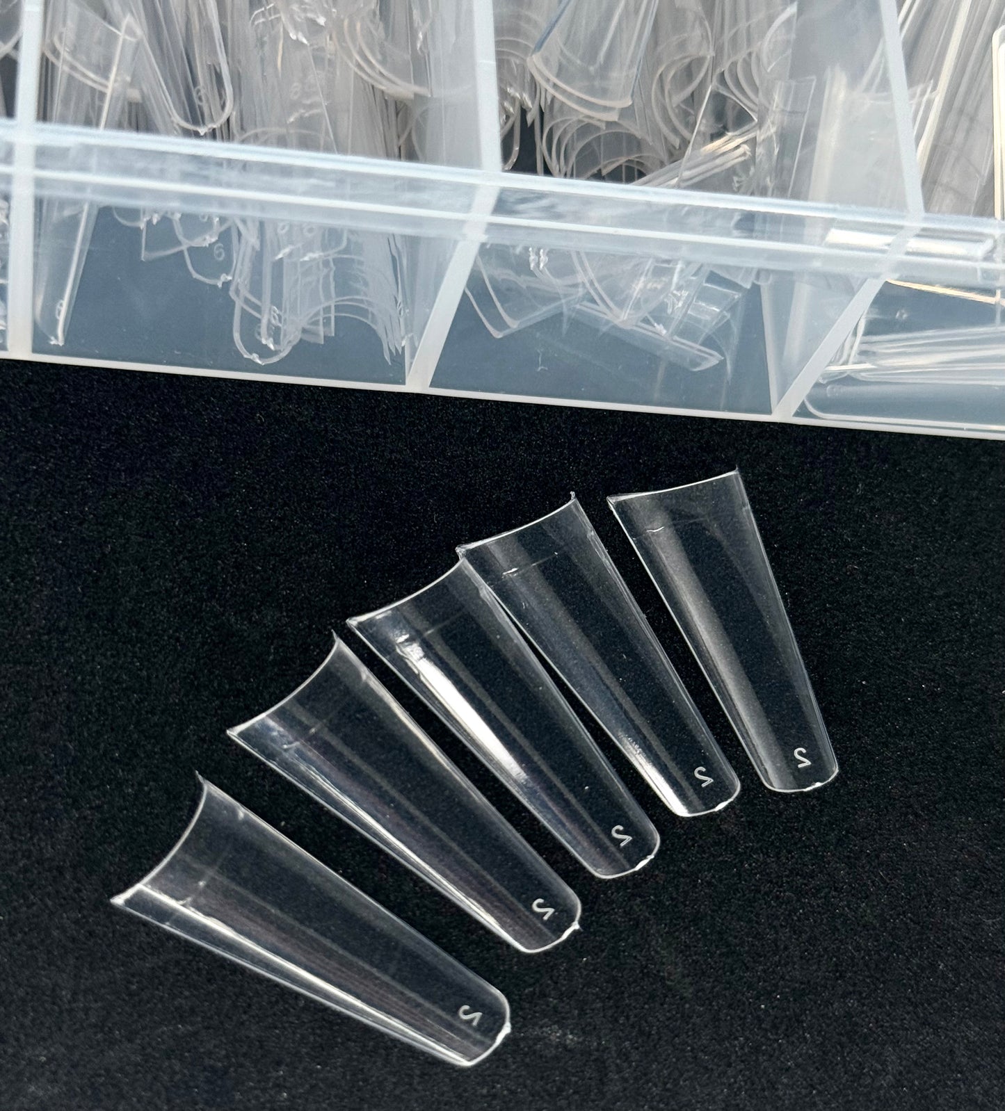 Non - C curl Coffin Clear Tips  - 1 box ( 550pcs )