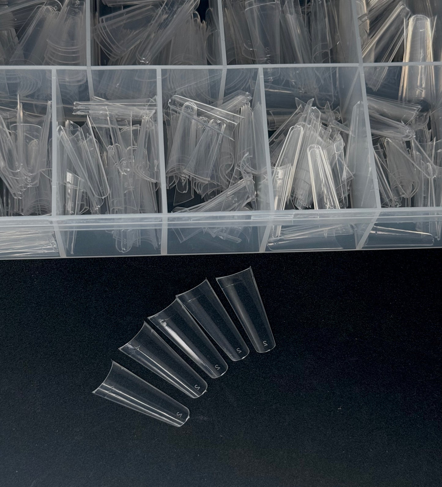 Non - C curl Coffin Clear Tips  - 1 box ( 550pcs )