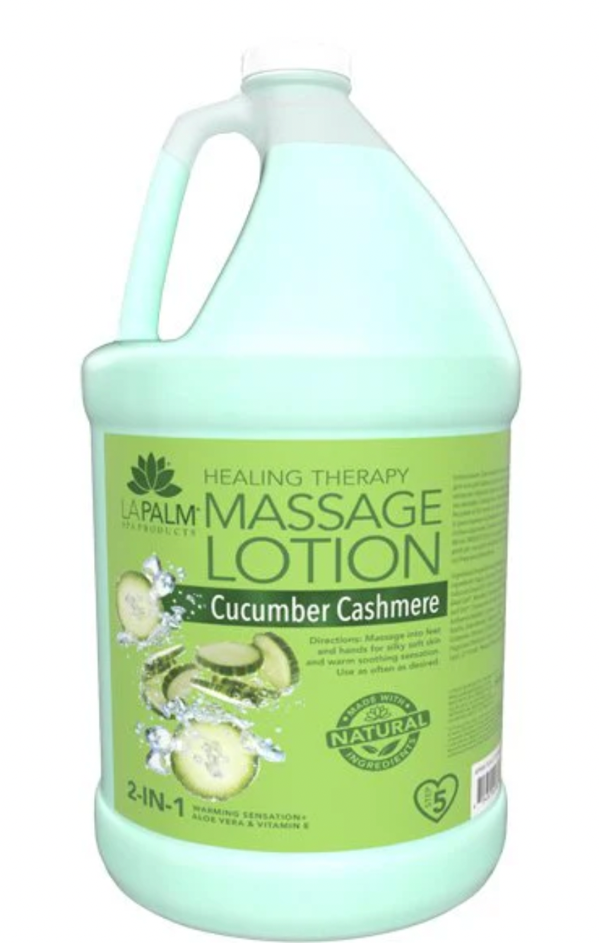 LA PALM -  Cucumber Cashmere Healing Therapy Massage Lotion 1 GALLON