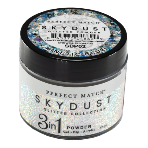 Lechat - SkyDust Glitter Powder - SDP02 Kinetic Blue 1.5 oz