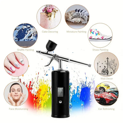 Portable Air Brush with LCD Screen Dual-Action 3-level Adjustable Pressure