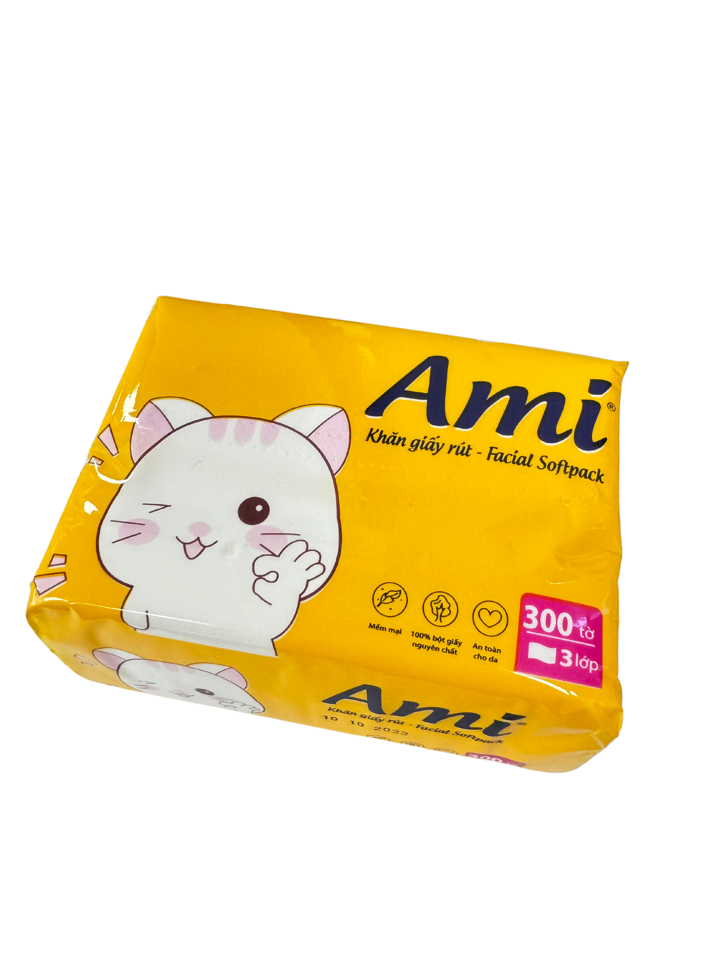 3 Plys Ami Soft Pack Facial Tissues - 300 sheets x 10 packs